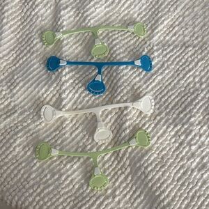 Snappie Cloth Diaper Fasteners - Blue White and Green set of 4